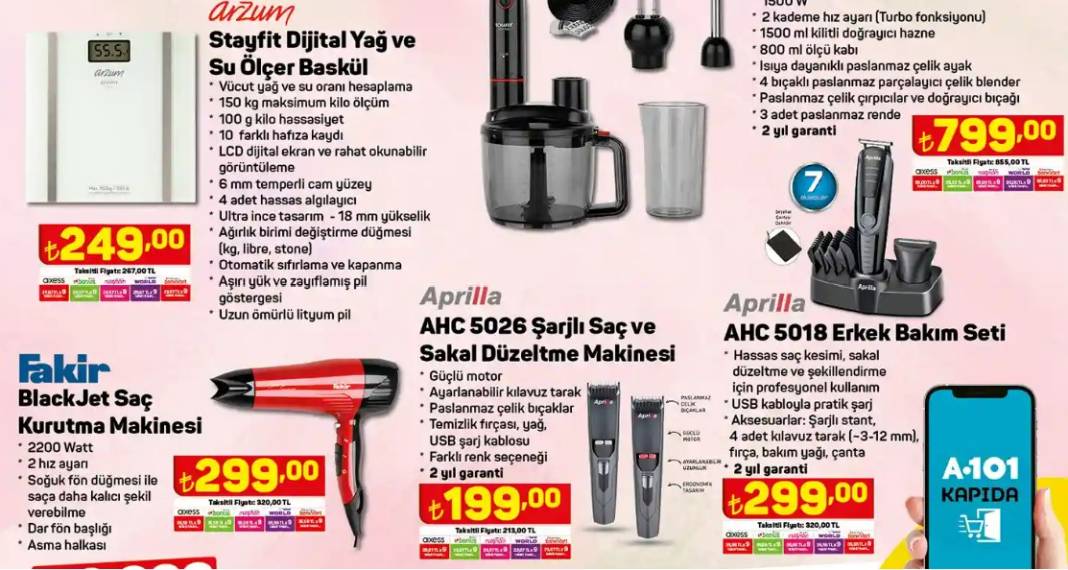 A101 Market Valizleri 349 TL’ye Satıyor! Saç Sakal Makinası 199 TL, Bamboo Yatak 999 TL, Genç Odası Takımı 7.990 TL! 3